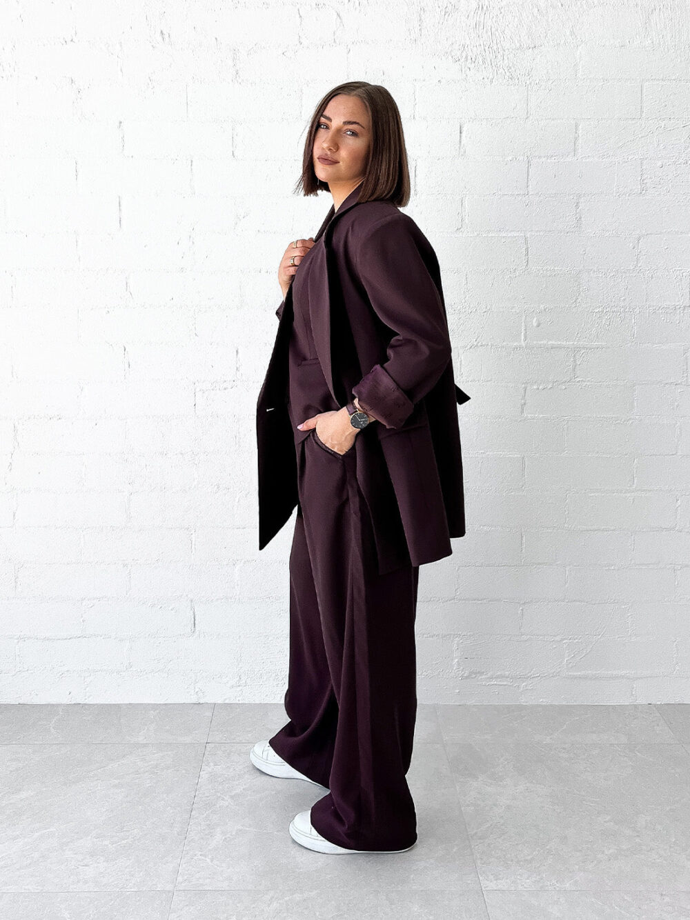 Dvojradové sako burgundy - Image 2