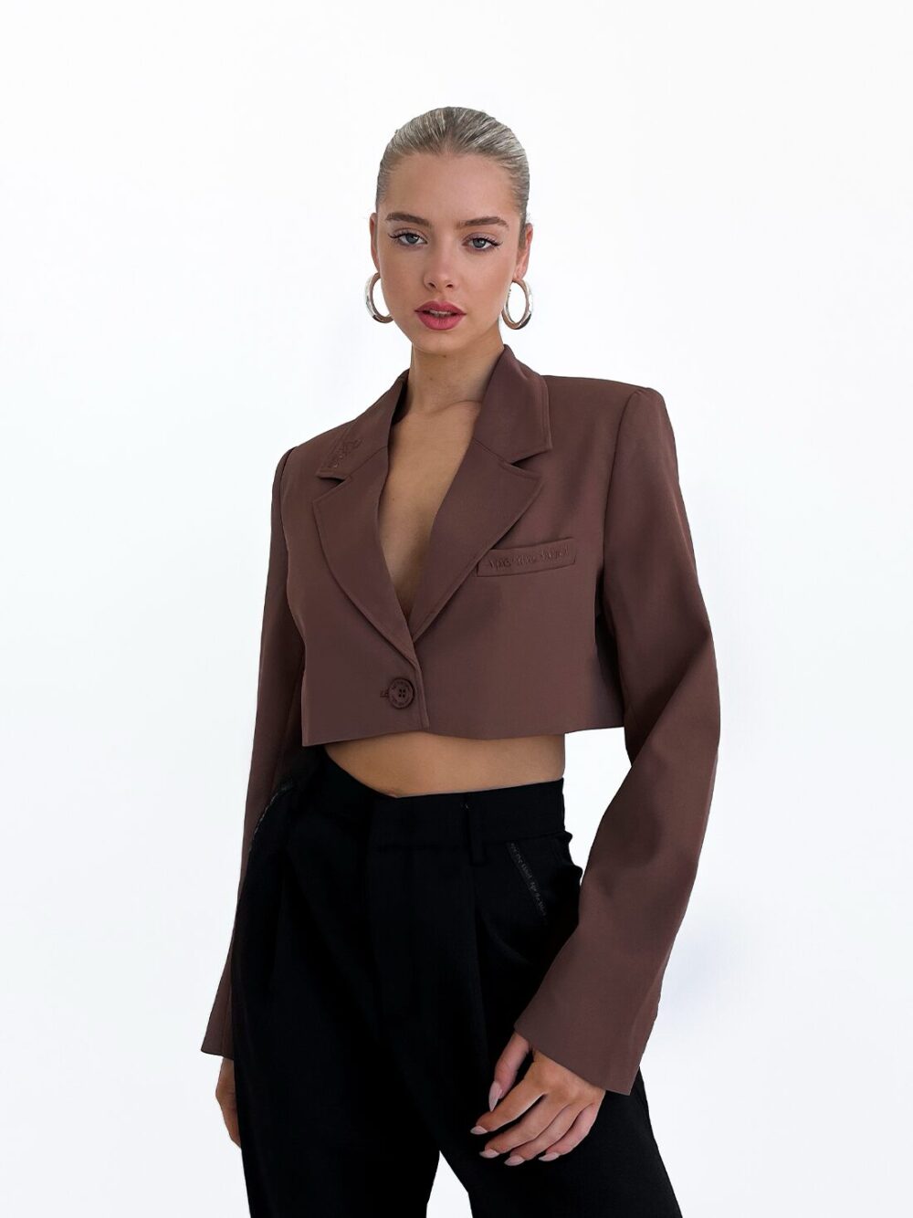 Cropped Blazer / Skrátené sako chocolate