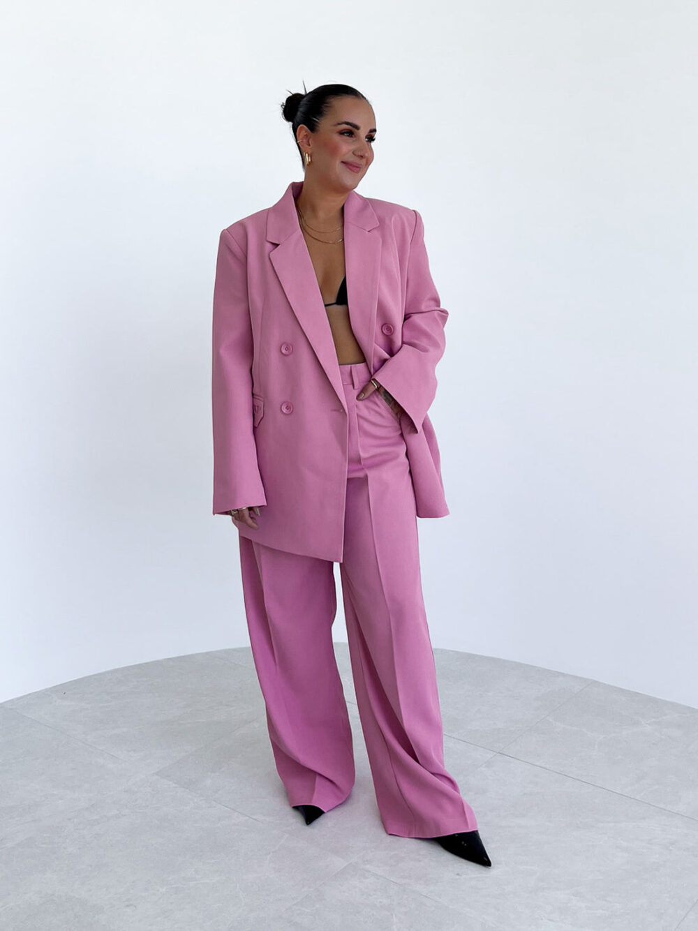 Dvojradové sako pink